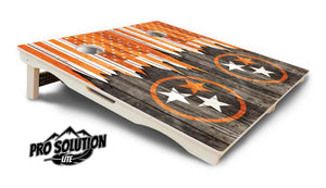 TN/USA Orange Flag Cornhole Boards - Pro Solution Lite Series by Cornhole Solutions, custom cornhole board detail photo 5