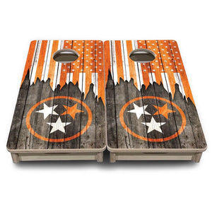 TN USA Orange Flag - Mini or Vacation Size Cornhole Boards by Cornhole Solutions, custom cornhole board detail photo 2