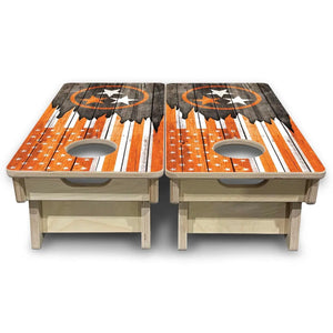 TN USA Orange Flag - Mini or Vacation Size Cornhole Boards by Cornhole Solutions, custom cornhole board detail photo 4