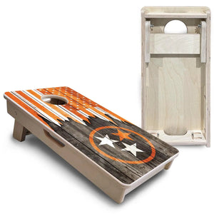 TN USA Orange Flag - Mini or Vacation Size Cornhole Boards by Cornhole Solutions, custom cornhole board detail photo 5