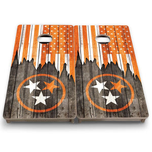 TN USA Orange Flag - Mini or Vacation Size Cornhole Boards by Cornhole Solutions, custom cornhole board detail photo 6