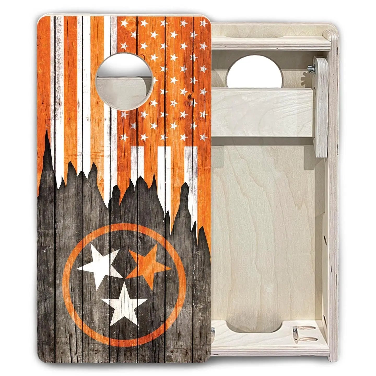 TN USA Orange Flag - Mini or Vacation Size Cornhole Boards by Cornhole Solutions, custom cornhole board detail photo 8