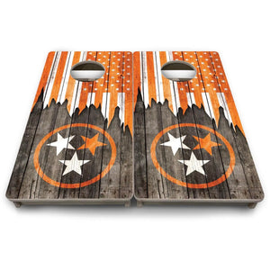 TN USA Orange Flag - Mini or Vacation Size Cornhole Boards by Cornhole Solutions, custom cornhole board detail photo 9
