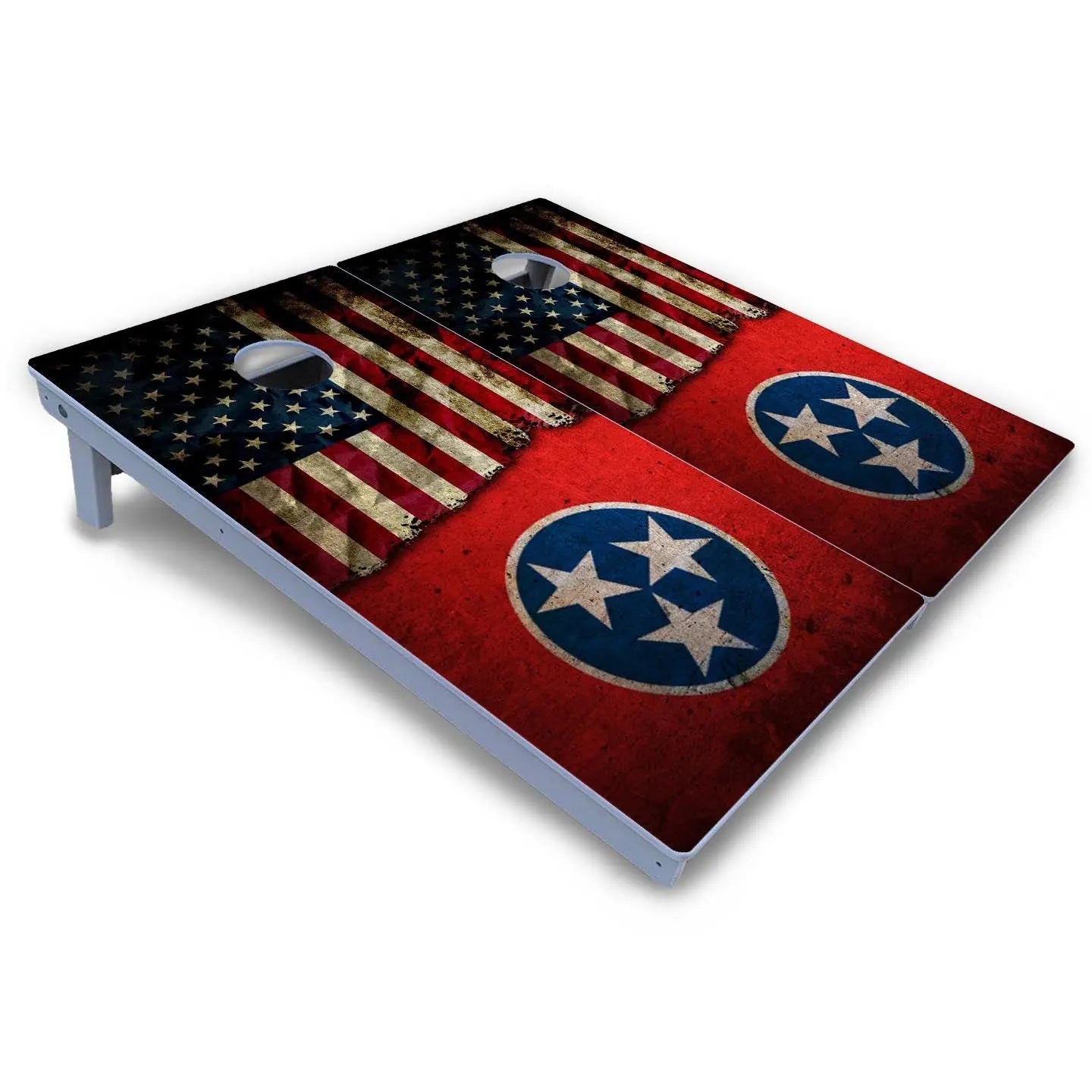 TN/USA Red Flag Cornhole Boards - All Weather Series by Cornhole Solutions, custom cornhole board detail photo 3