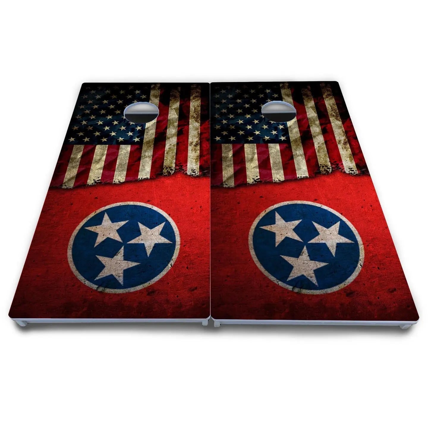 TN/USA Red Flag Cornhole Boards - All Weather Series by Cornhole Solutions, custom cornhole board detail photo 4