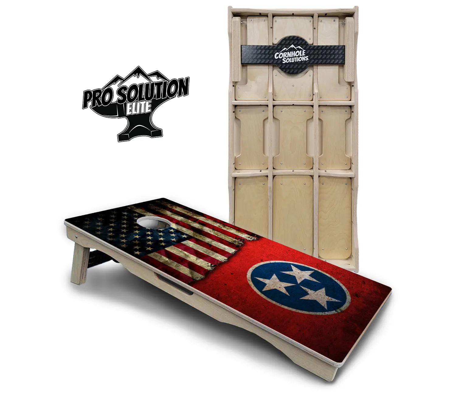 TN/USA Red Flag Cornhole Boards - Pro Solution Elite Series by Cornhole Solutions, custom cornhole board main product photo