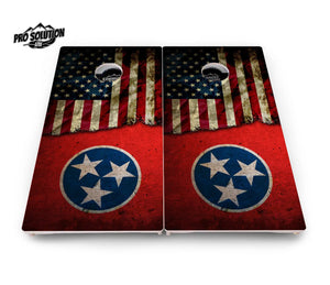 TN/USA Red Flag Design Cornhole Boards - Pro Solution Lite Series by Cornhole Solutions, Southern home decor detail photo 3