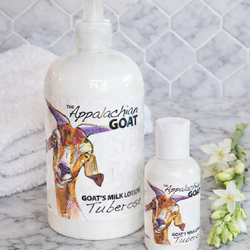 Tuberose Goats Milk Lotion by Essential Journeys, natural skincare detail photo 8