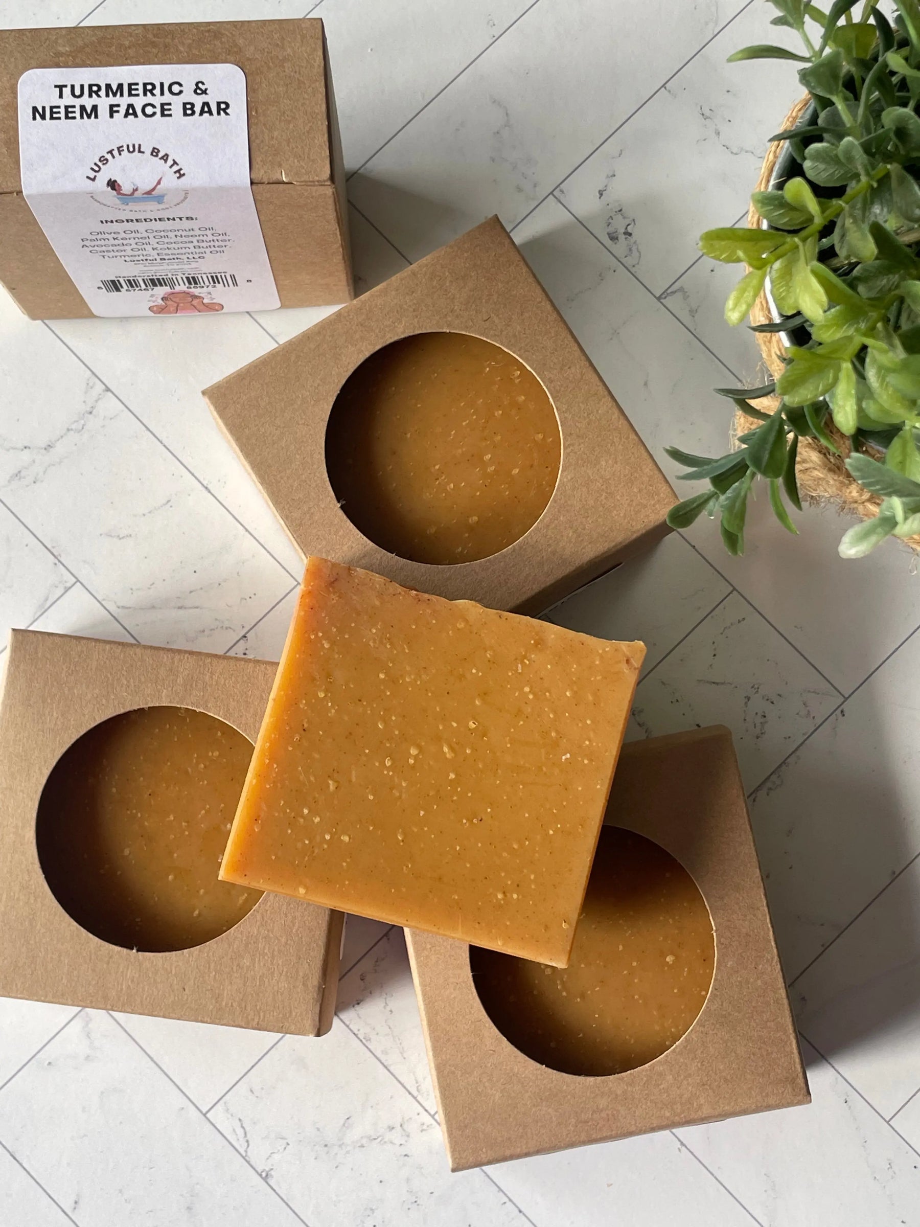 Turmeric & Neem Face Bar by Lustful Bath, LLC, handmade bath and body main product photo