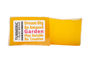 TURMERiC + Rose WATeR FACE & BODY SOAP 5 oz. by Essential Journeys, natural skincare main product photo