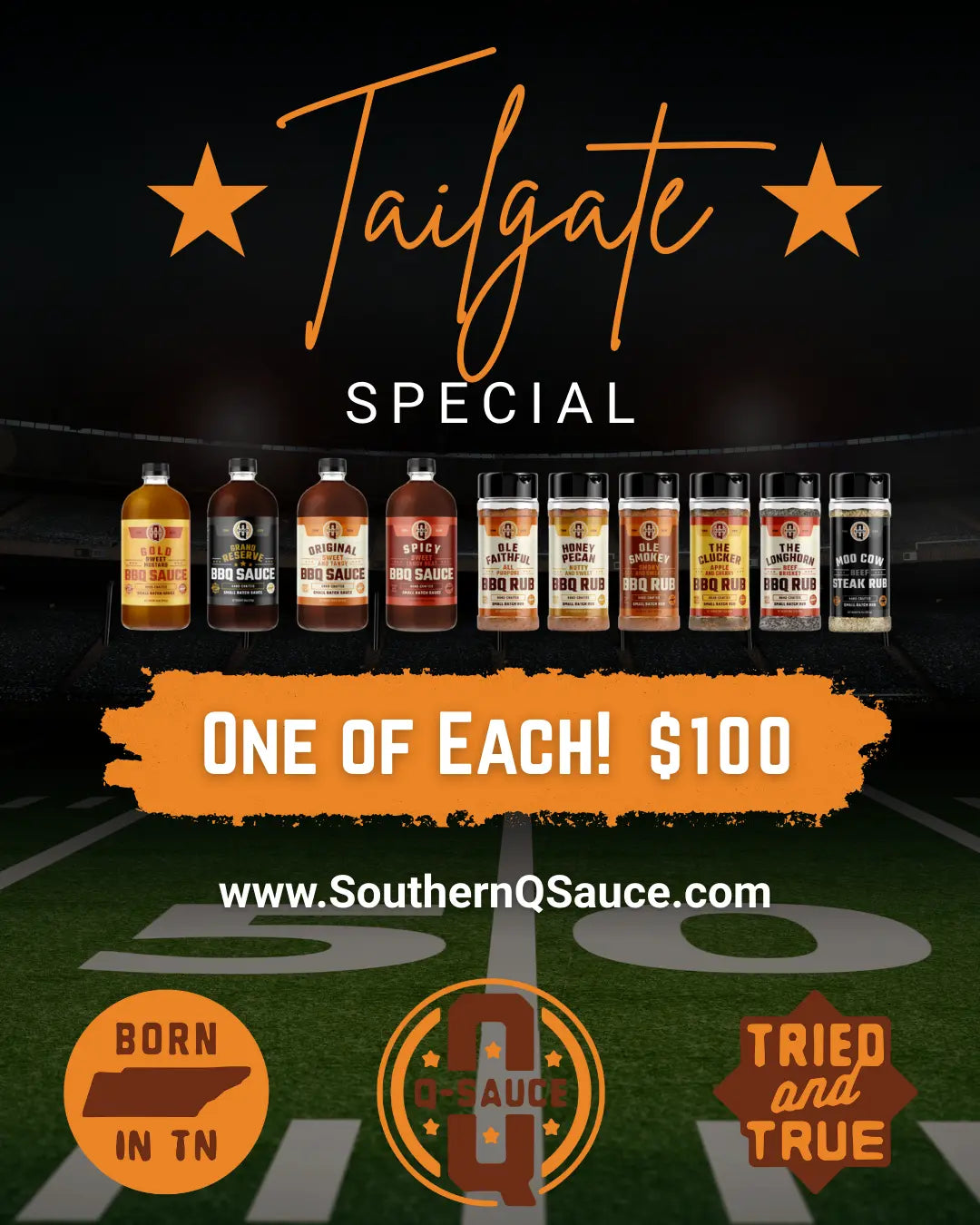 Tailgate Special by Q Sauce, Southern food gift main product photo