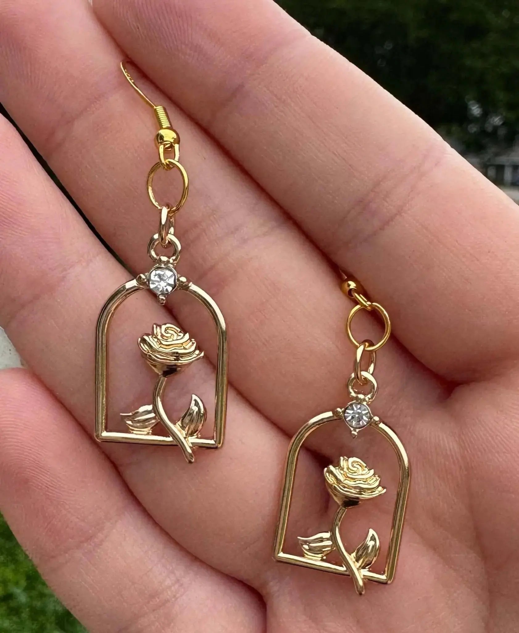 Tale as Old as Time Earrings by Mushroom Lady Co, handmade jewelry detail photo 2