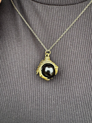 Talons of Fate Necklace | Dragon Claw Fantasy Jewelry Gift by Mushroom Lady Co, handmade jewelry detail photo 3