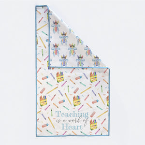 Teaching is a Work of Heart Kitchen Towel by Nola Tawk, Southern food gift detail photo 3