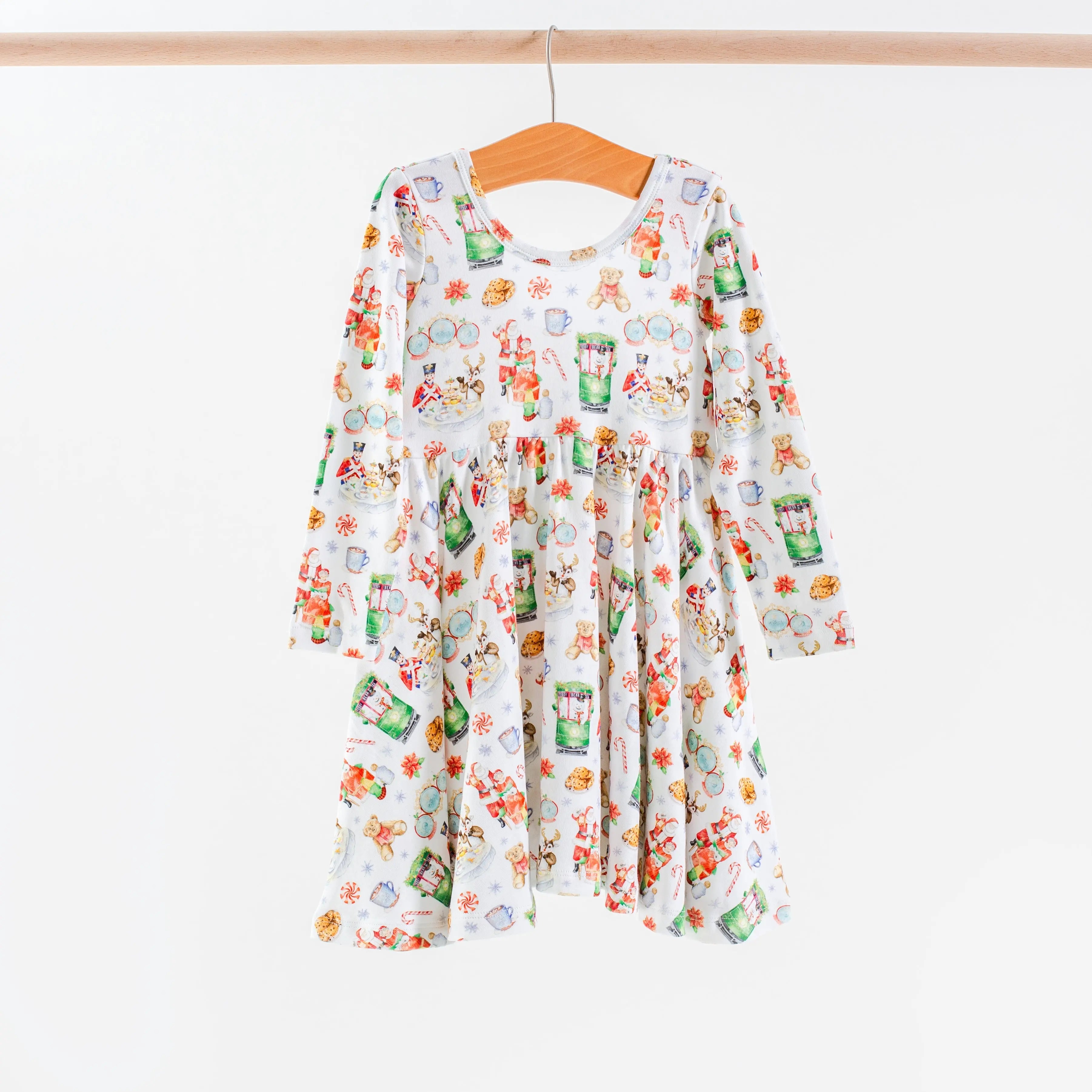 Teddy Bear Tea Organic Cotton Dress for Kids by Nola Tawk, Southern food gift main product photo