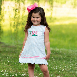 Teeing Up To Two Birthday Golf Dress by Seven Lantern Lane, Southern lifestyle apparel main product photo