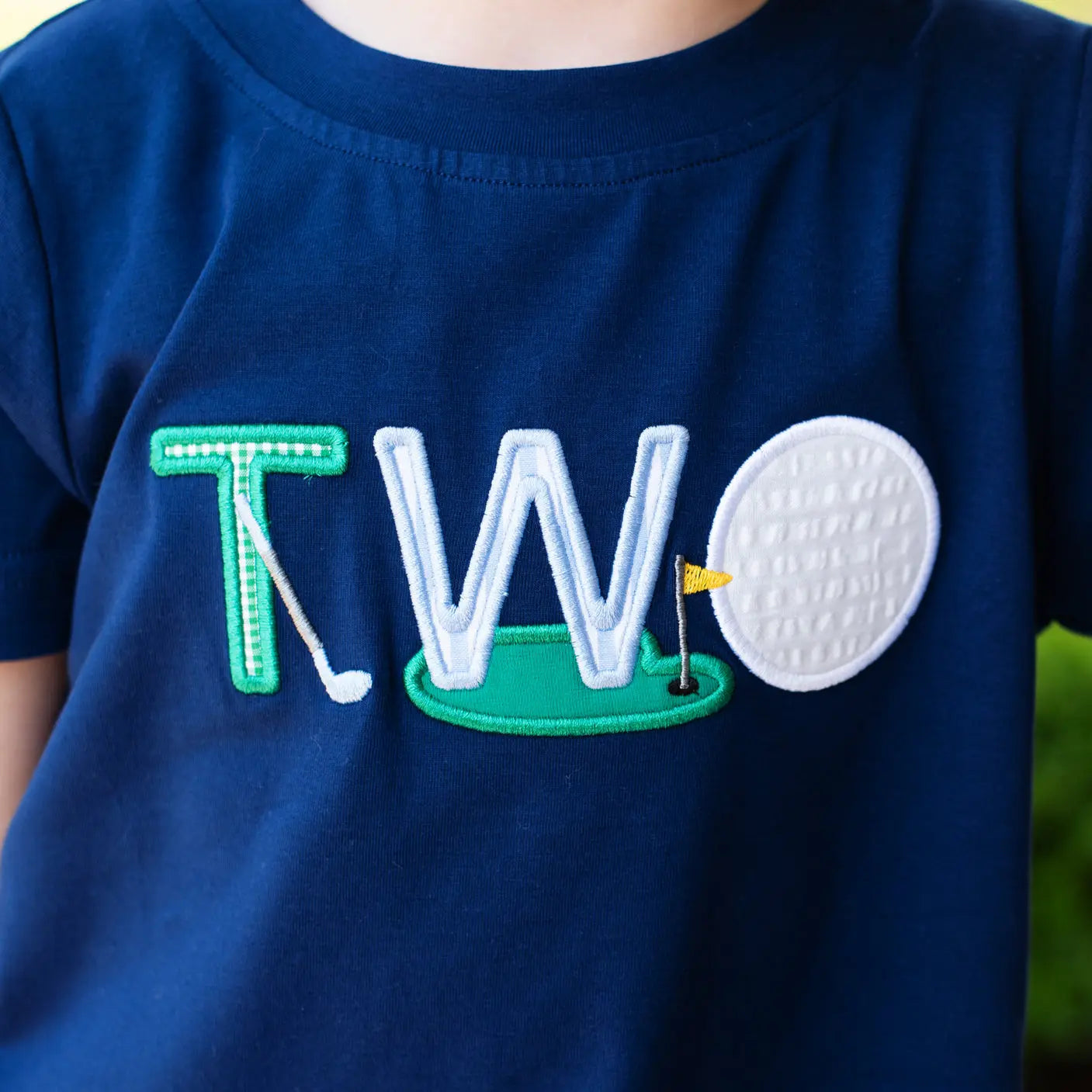 Teeing Up To Two Birthday Golf T-Shirt by Seven Lantern Lane, Southern lifestyle apparel main product photo