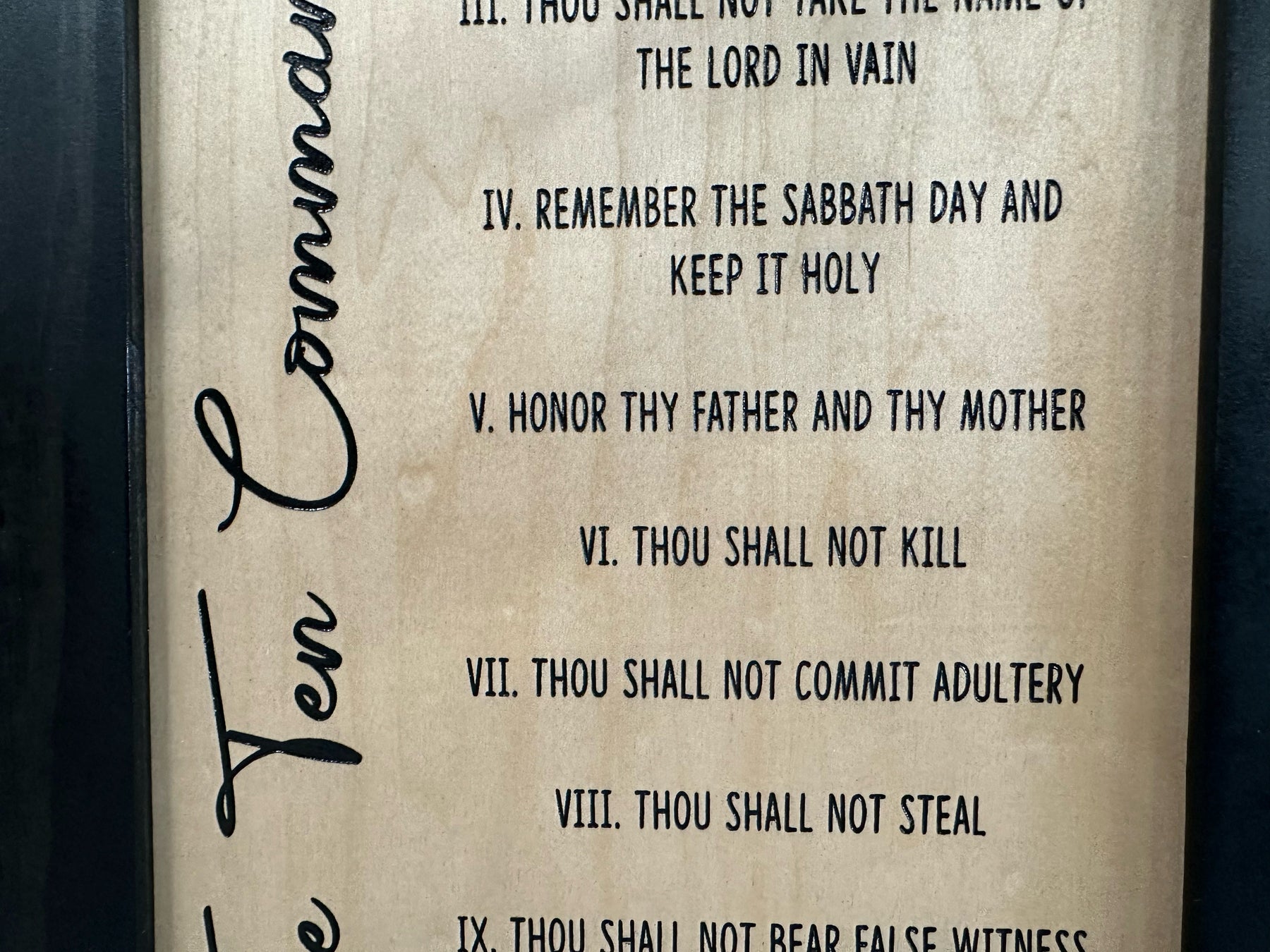Ten Commandments Religious Gun Concealment Furniture - Handcrafted Hidden Gun Storage Wall Decor - Hidden Gun Shelf with Magnetic Lock for Quick Acces by Bellewood Designs