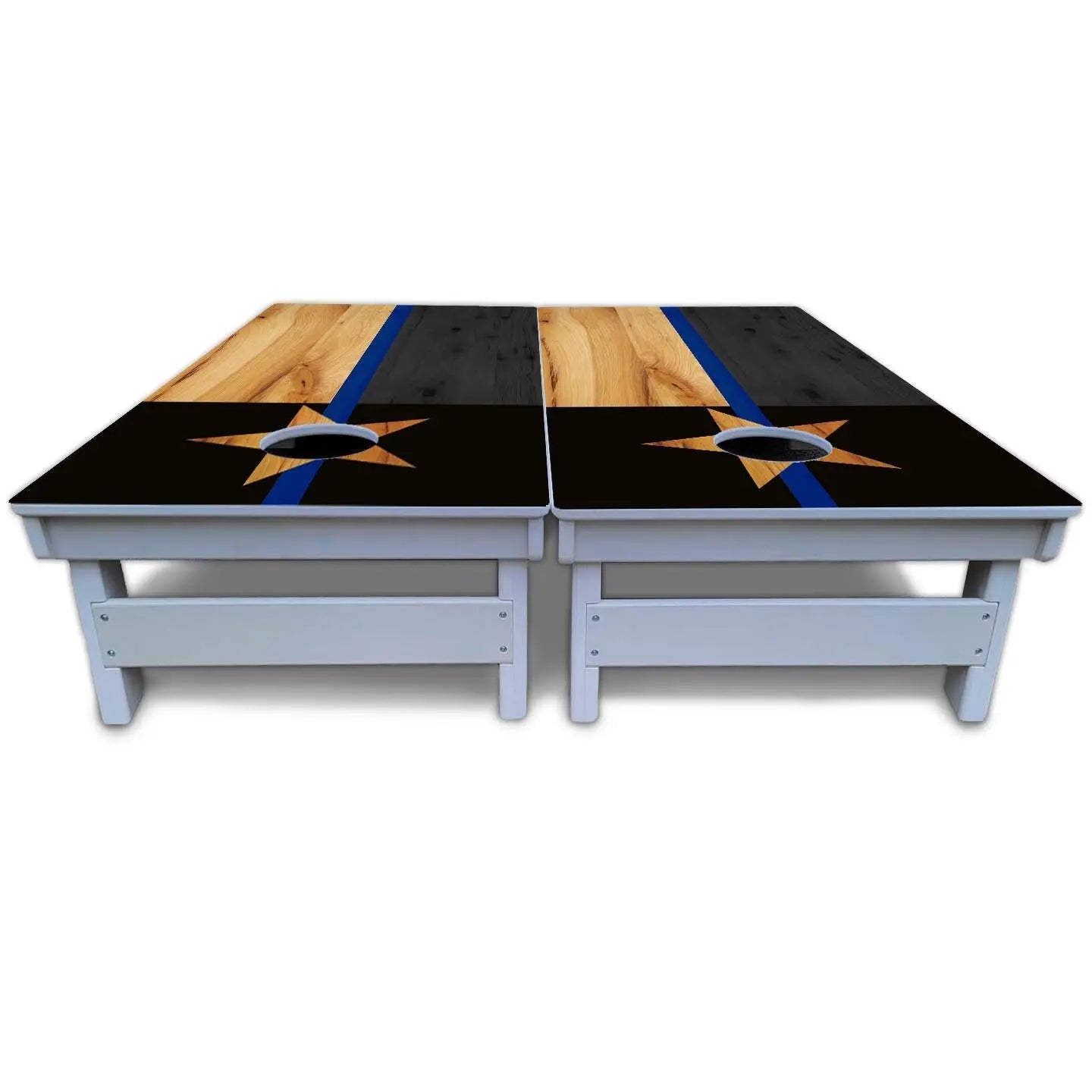 Texas Blue Line Flag Cornhole Boards - All Weather Series by Cornhole Solutions, custom cornhole board detail photo 5