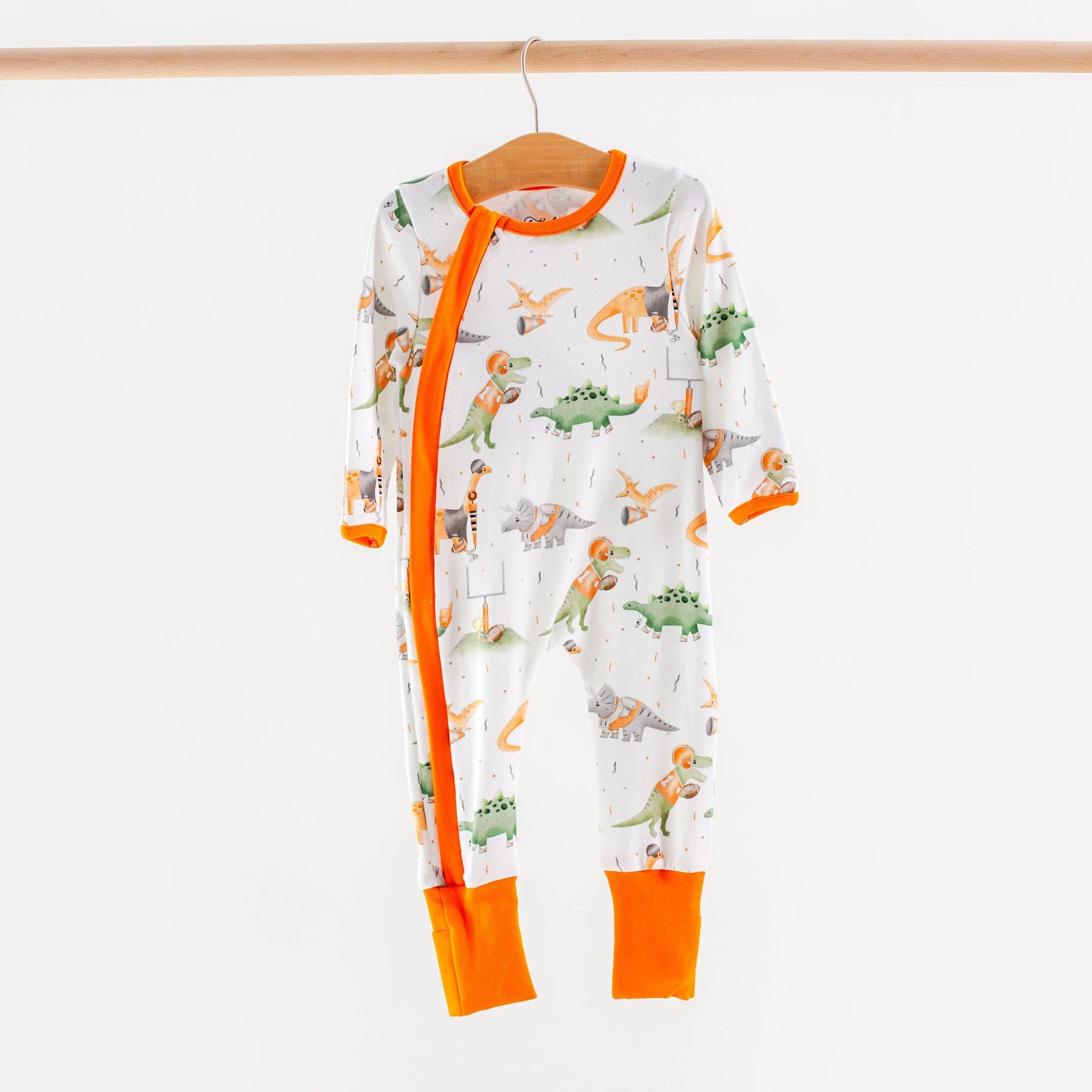Texas Dinos All-Stars Organic Cotton Kids Pajamas by Nola Tawk, Southern food gift detail photo 2