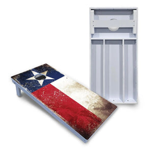 Texas Distressed Flag Cornhole Boards - All Weather Series by Cornhole Solutions, custom cornhole board main product photo