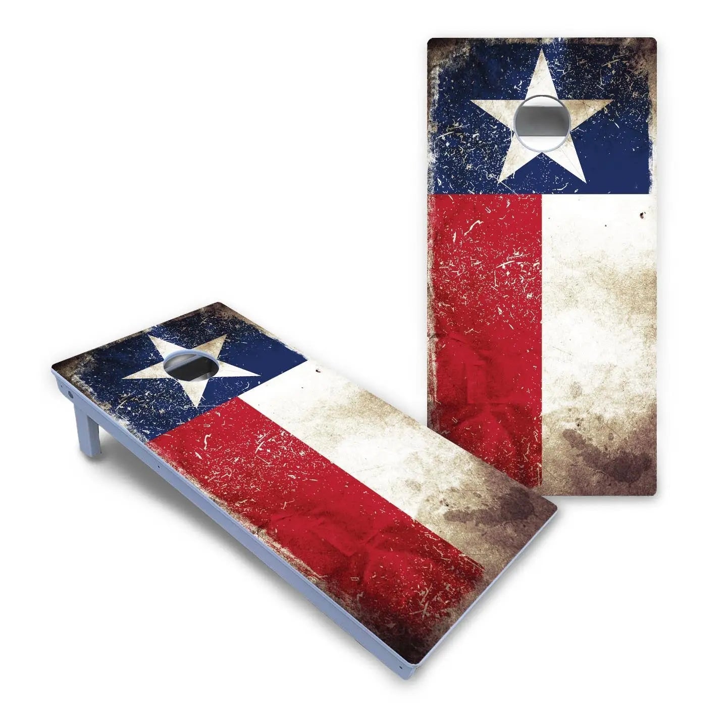 Texas Distressed Flag Cornhole Boards - All Weather Series by Cornhole Solutions, custom cornhole board detail photo 2