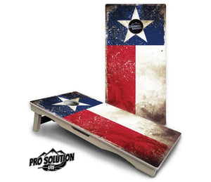 Texas Distressed Flag Cornhole Boards - Pro Solution Lite Series by Cornhole Solutions, custom cornhole board detail photo 2