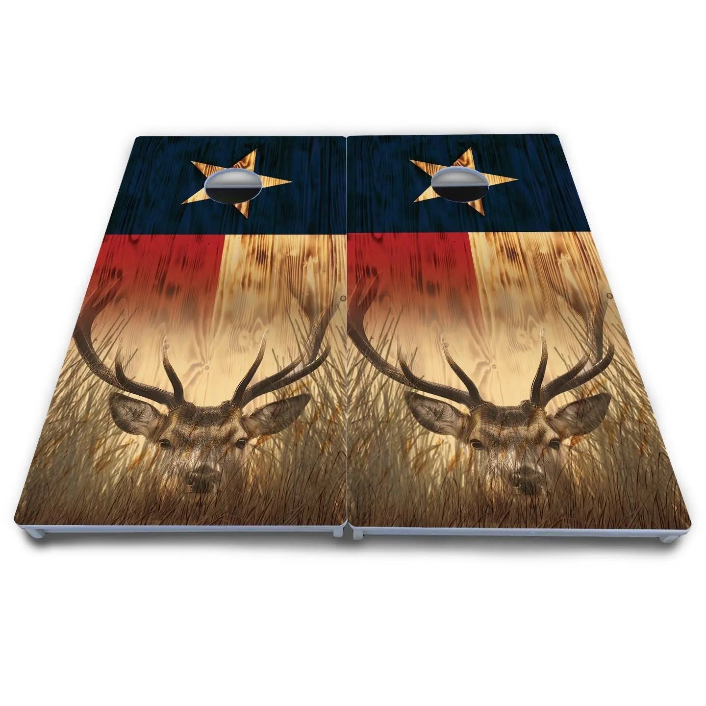 Texas Flag Deer & Fish Cornhole Boards - All Weather Series by Cornhole Solutions, custom cornhole board detail photo 5