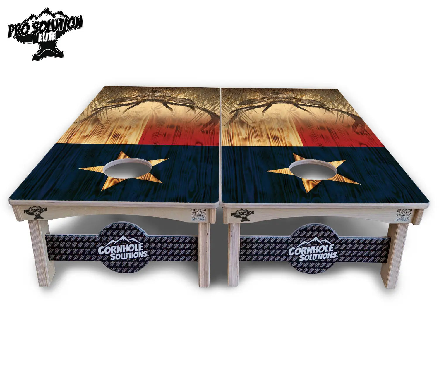 Texas Flag Deer & Fish Cornhole Boards - Pro Solution Elite Series by Cornhole Solutions, custom cornhole board detail photo 4
