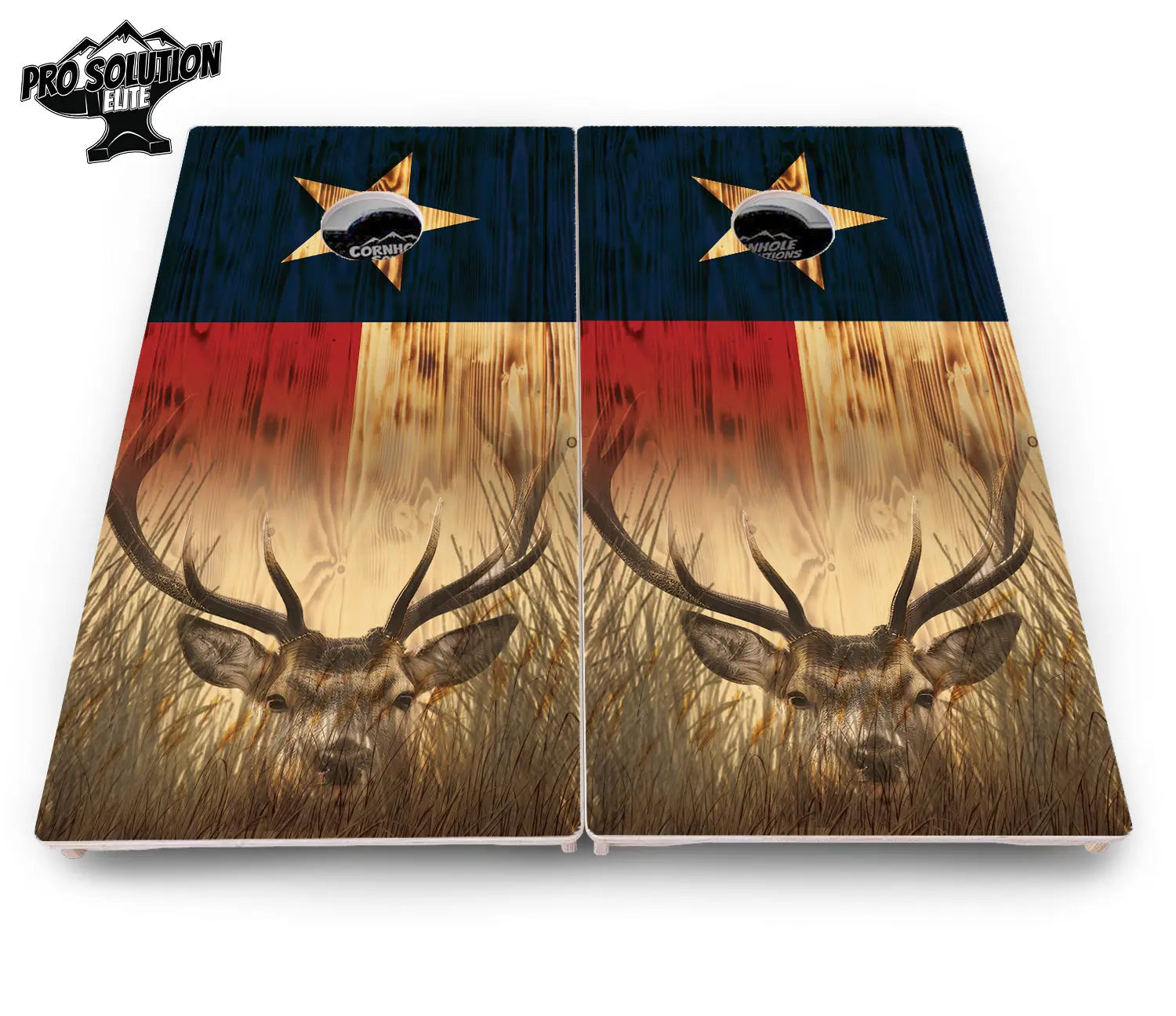 Texas Flag Deer & Fish Cornhole Boards - Pro Solution Elite Series by Cornhole Solutions, custom cornhole board detail photo 5