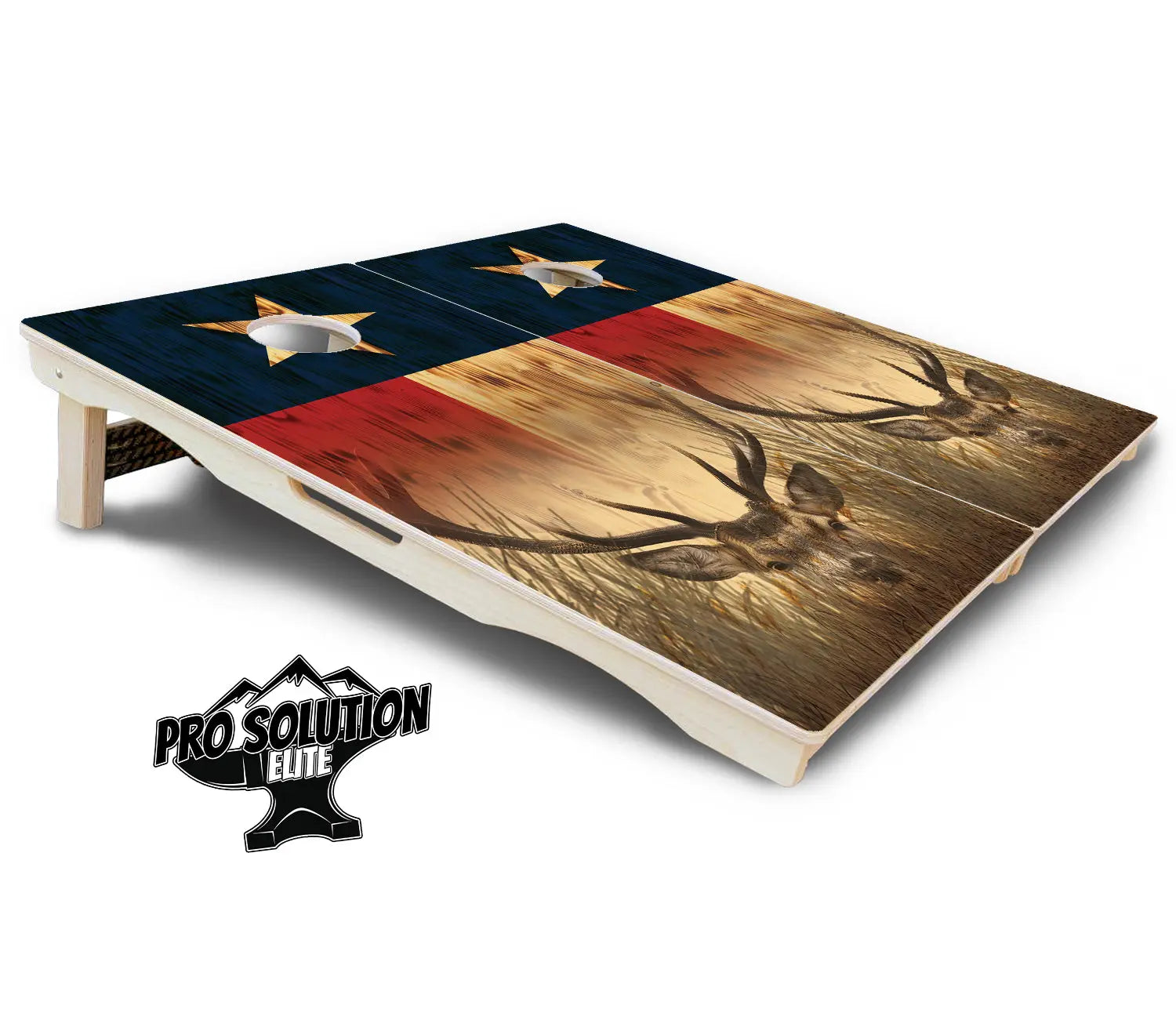Texas Flag Deer & Fish Cornhole Boards - Pro Solution Elite Series by Cornhole Solutions, custom cornhole board detail photo 6