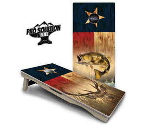 Texas Flag Deer & Fish Cornhole Boards - Pro Solution Elite Series by Cornhole Solutions, custom cornhole board detail photo 12