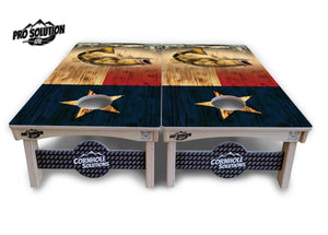 Texas Flag Deer & Fish Cornhole Boards - Pro Solution Lite Series by Cornhole Solutions, custom cornhole board detail photo 7