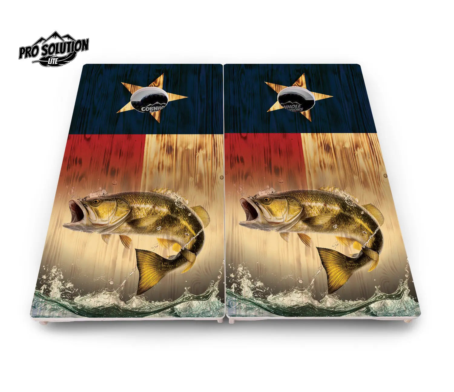 Texas Flag Deer & Fish Cornhole Boards - Pro Solution Lite Series by Cornhole Solutions, custom cornhole board detail photo 8