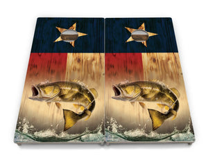 Texas Flag Deer & Fish Cornhole Boards - Professional Tournament Series by Cornhole Solutions, custom cornhole board detail photo 6