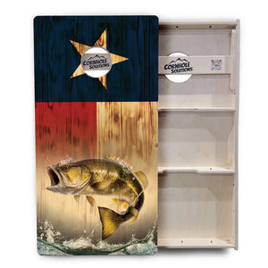 Texas Flag Deer & Fish Cornhole Boards - Professional Tournament Series by Cornhole Solutions, custom cornhole board detail photo 8