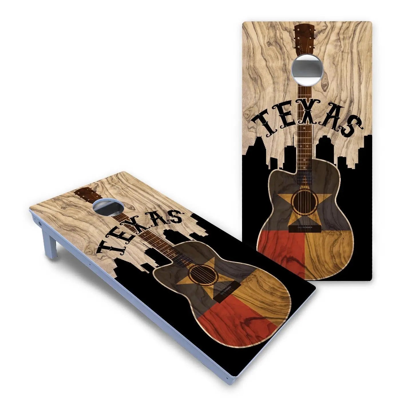 Texas Guitar Cornhole Boards - All Weather Series by Cornhole Solutions, custom cornhole board detail photo 2