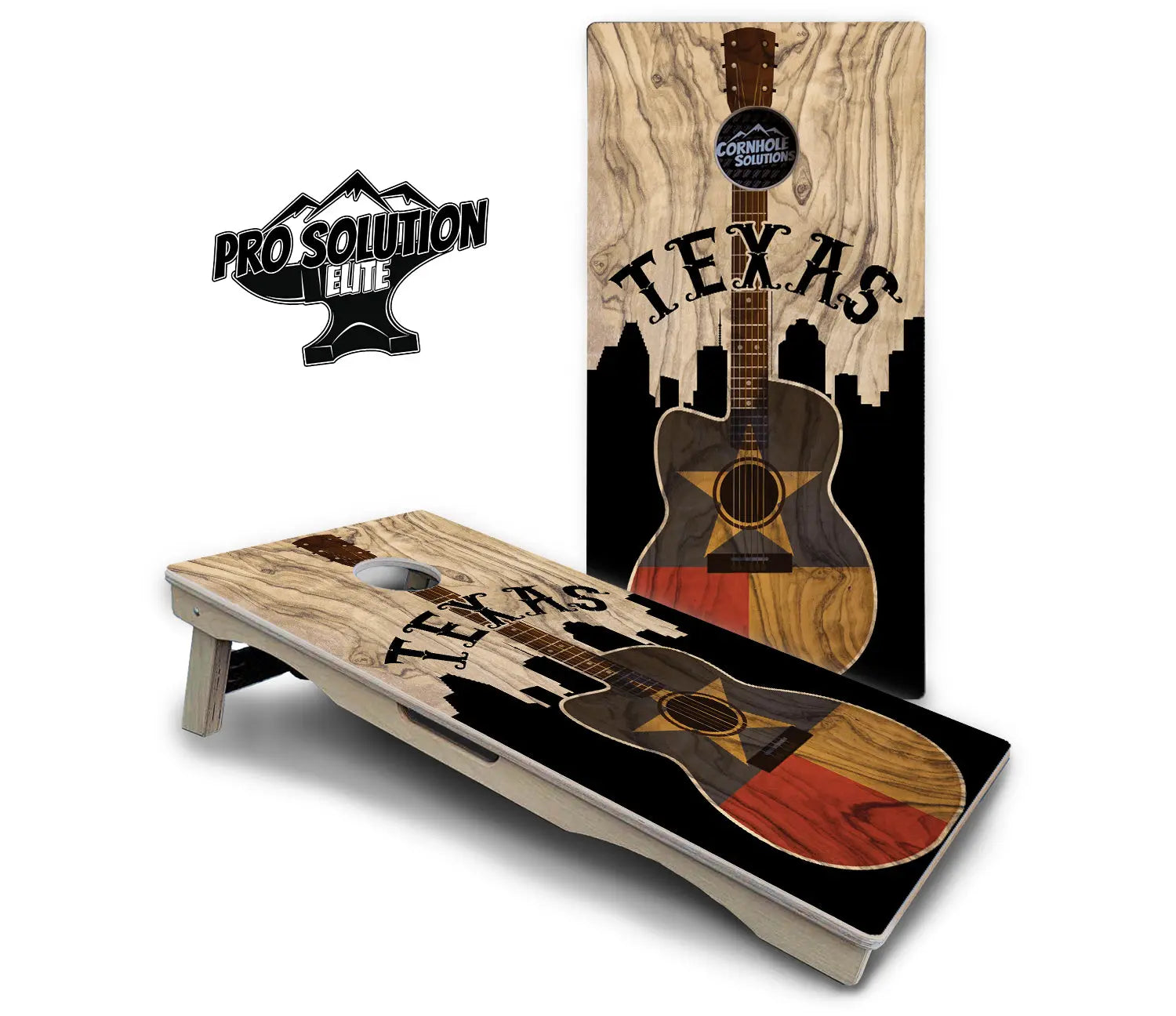 Texas Guitar Cornhole Boards - Pro Solution Elite Series by Cornhole Solutions, custom cornhole board detail photo 2