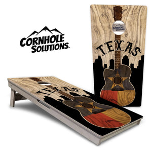 Texas Guitar Cornhole Boards - Professional Tournament Series by Cornhole Solutions, custom cornhole board main product photo