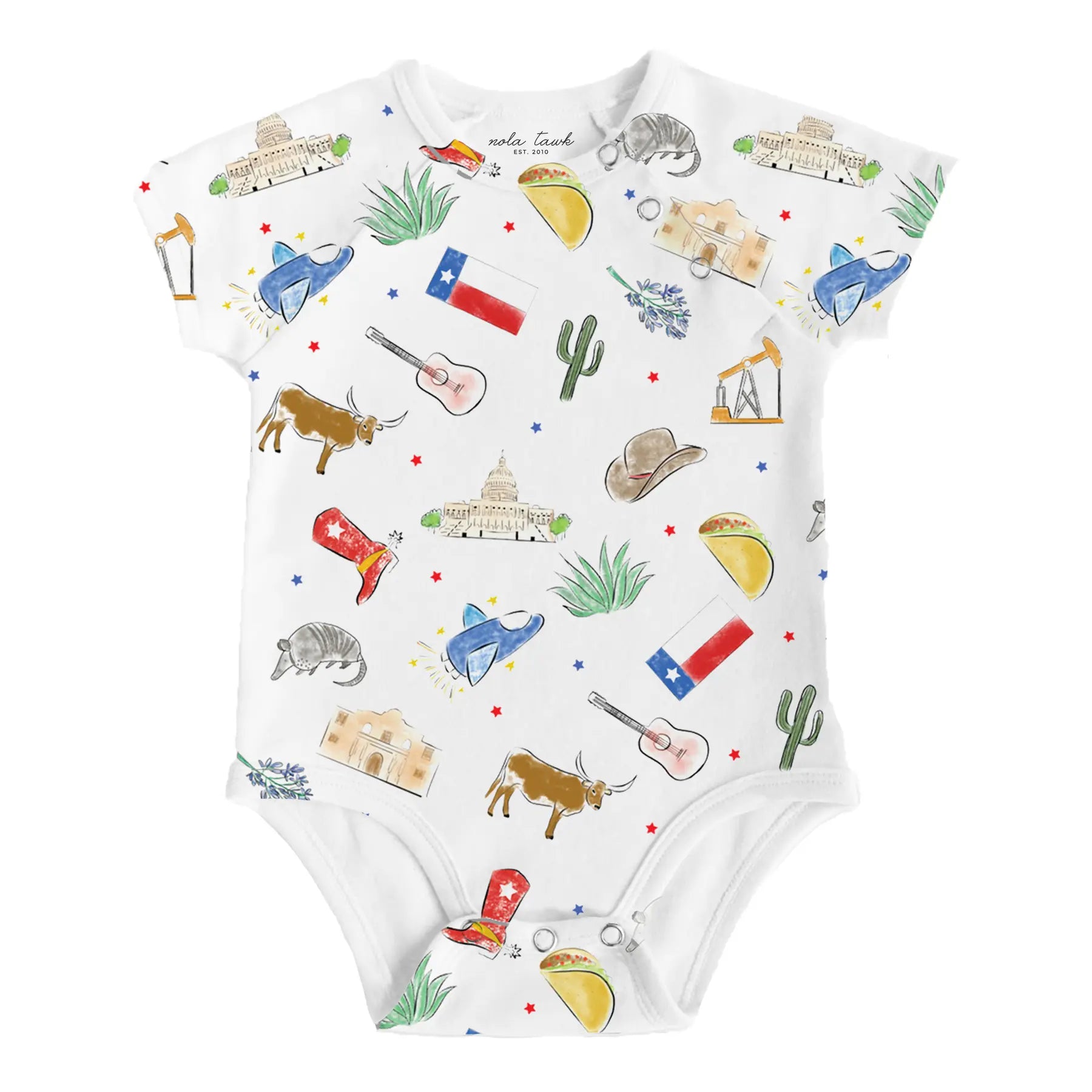 Texas Kids Organic Cotton Baby Onesie by Nola Tawk, Southern lifestyle apparel main product photo