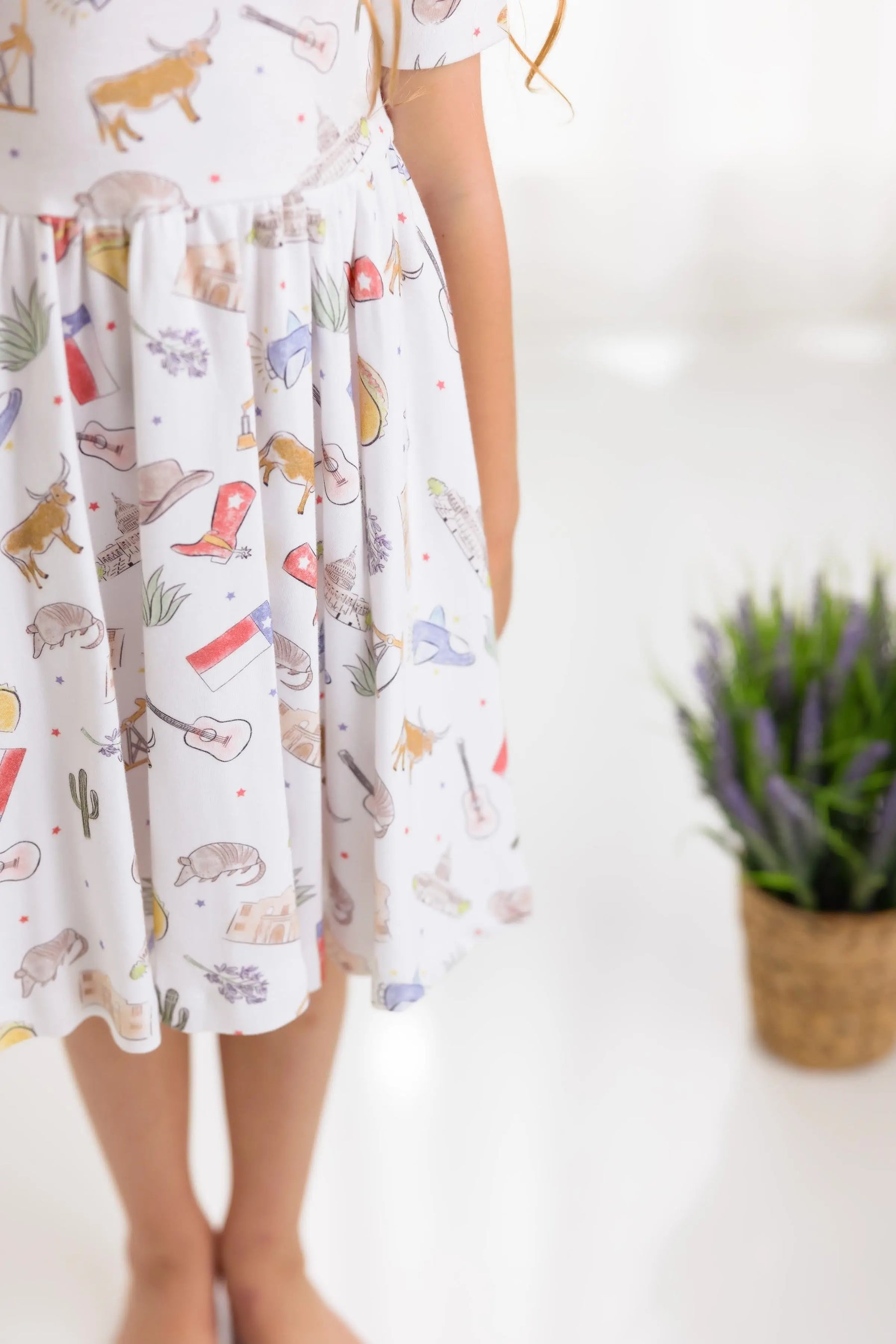 Texas Kids Organic Cotton Twirl Dress by Nola Tawk, Southern lifestyle apparel detail photo 3