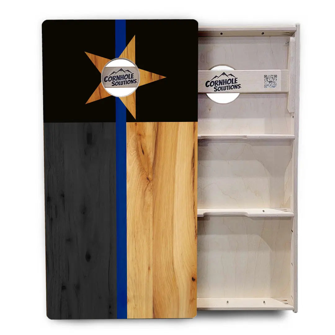 Texas Thin Blue Line Cornhole Boards - Professional Tournament Series by Cornhole Solutions, custom cornhole board detail photo 3