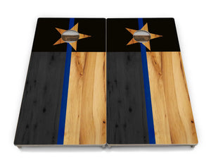 Texas Thin Blue Line Cornhole Boards - Professional Tournament Series by Cornhole Solutions, custom cornhole board detail photo 4