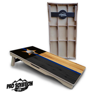 Texas Blue Line Flag Cornhole Boards - Pro Solution Lite Series by Cornhole Solutions, custom cornhole board main product photo