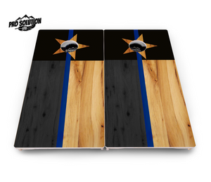 Texas Blue Line Flag Cornhole Boards - Pro Solution Lite Series by Cornhole Solutions, custom cornhole board detail photo 2