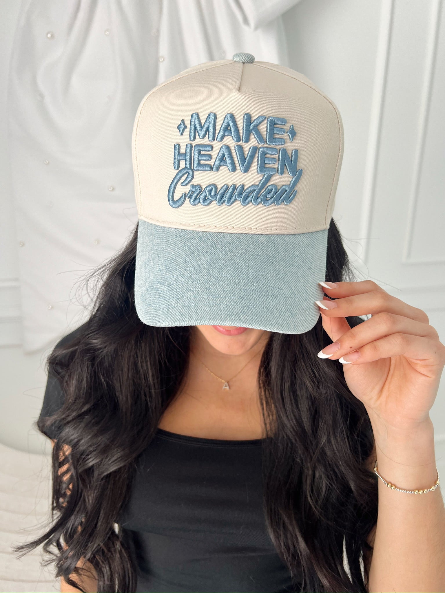 Make Heaven Crowded - Vintage Trucker Hat by KenzKustomz, Southern lifestyle apparel detail photo 10