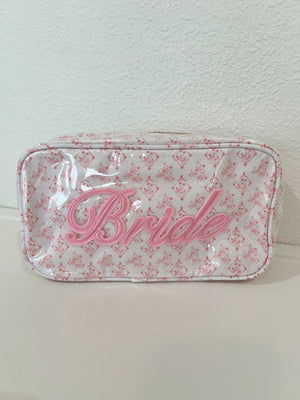 Pink + Blue Toile - Bride Large Bag detail view by KenzKustomz
