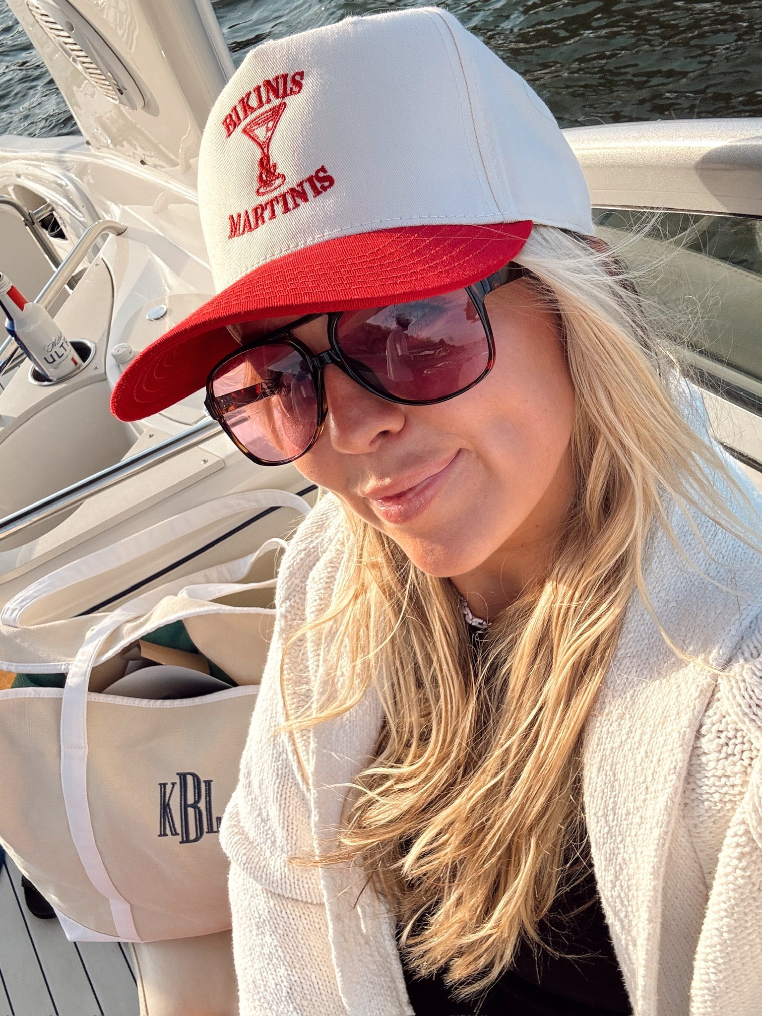 Bikinis & Martinis Vintage Trucker Hat by KenzKustomz, Southern lifestyle apparel detail photo 5