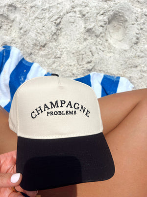 Champagne Problems - Black Vintage Trucker Hat by KenzKustomz, Southern lifestyle apparel detail photo 8