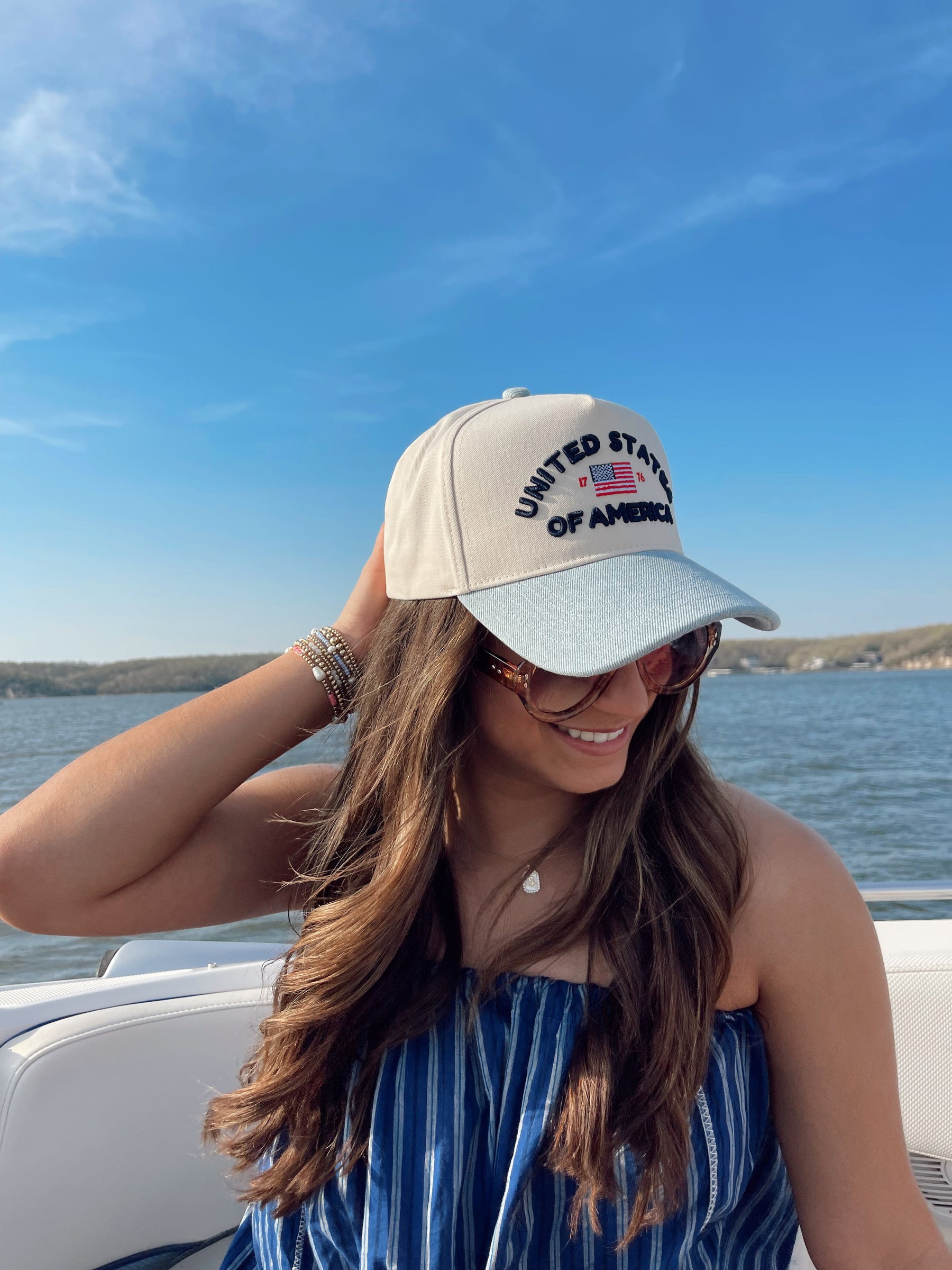 United States of America - Denim Blue Vintage Trucker Hat by KenzKustomz, Southern lifestyle apparel detail photo 9